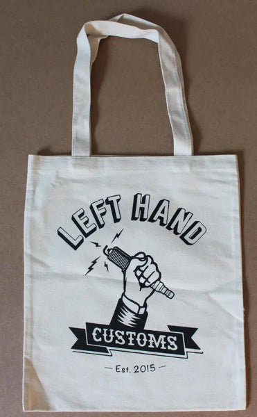 Cotton tote bag with sparkplug Left Hand Customs